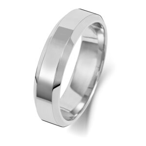 9ct White Gold Soft Court Wedding Ring 5mm