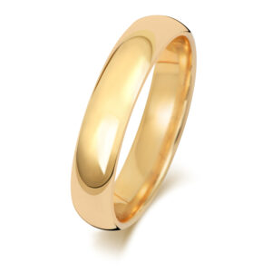9ct Yellow Gold Traditional Court Wedding Ring 4mm