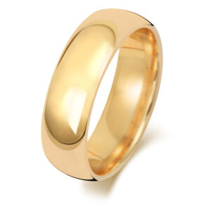 9ct Yellow Gold Traditional Court Wedding Ring 6mm