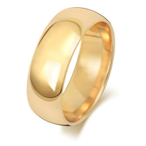 9ct Yellow Gold Traditional Court Wedding Ring 7mm