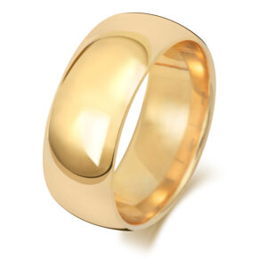 9ct Yellow Gold Traditional Court Wedding Ring 8mm
