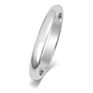 Platinum D-shape Wedding Ring 2.5mm