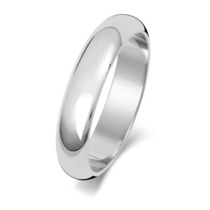 Platinum D-shape Wedding Ring 4mm