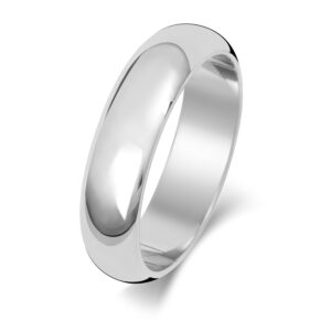 Platinum D-shape Wedding Ring 5mm