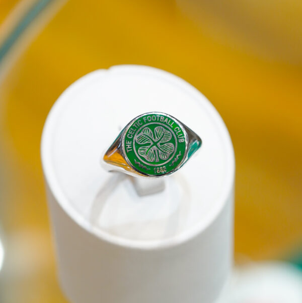 Celtic FC Bespoke Silver Signet Ring With Enamel - Image 2