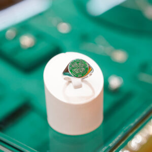 Celtic FC Bespoke Silver Signet Ring With Enamel