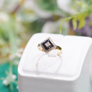 Diamond & Sapphire Cluster Ring