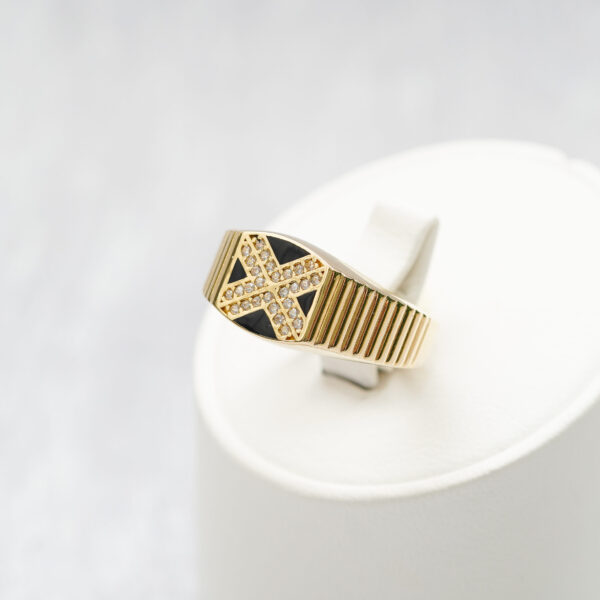 14 KT Gold Saltire Men’s Ring - Image 4