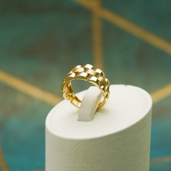 14K Yellow Gold Link Ring - Image 3