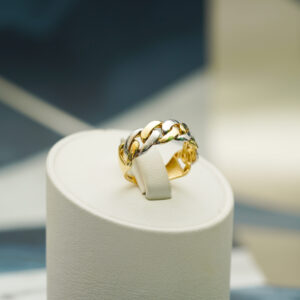 14K Two Tone Gold Chain Link Ring