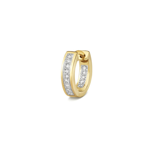 9K Yellow Gold Diamond Huggies 12mm - Image 2
