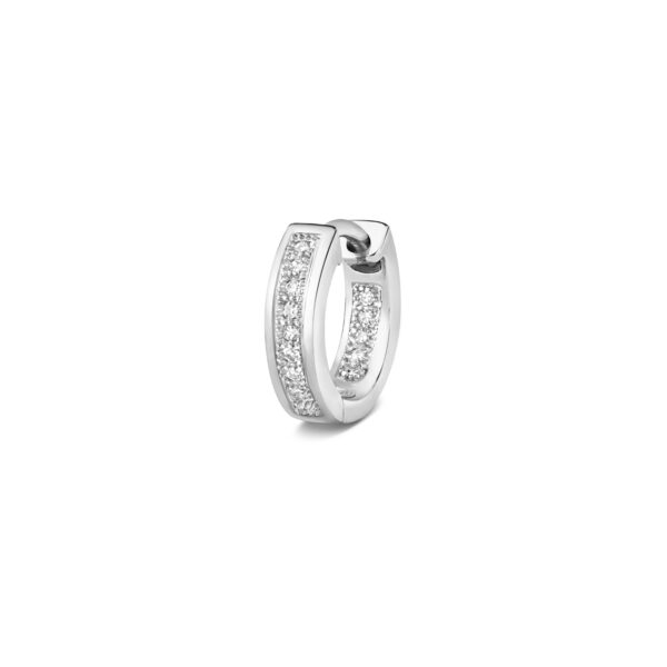 9K White Gold Diamond Huggies 12mm - Image 2