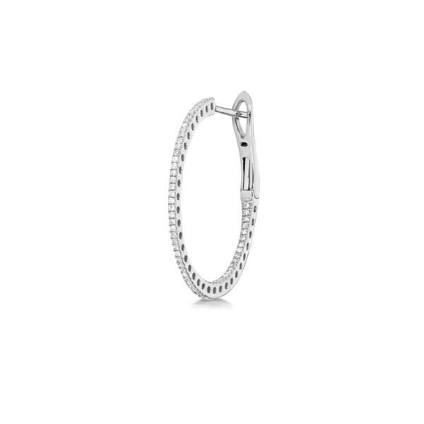 18K White Gold Diamond Hoops 24mm - Image 2