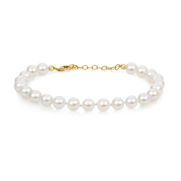 Fresh Water Pearl Bracelet in 9K Yellow Gold 6mm