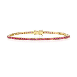 18K Yellow Gold & Ruby Tennis Bracelet