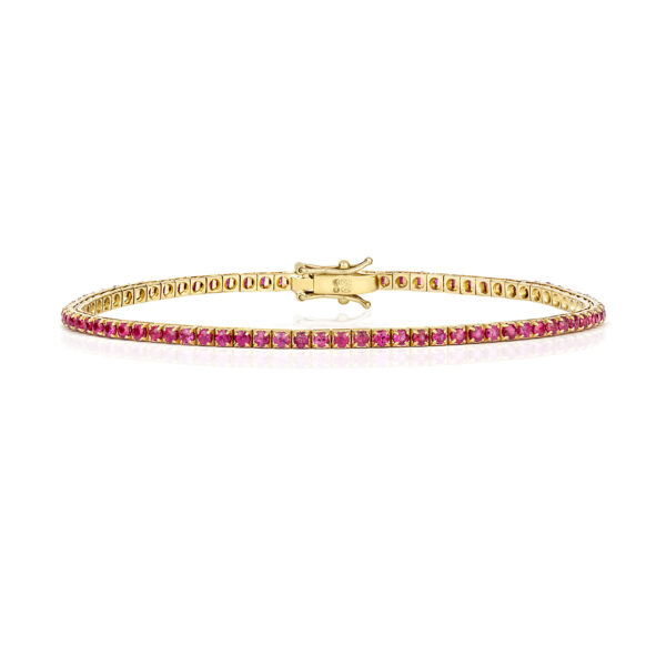 18K Yellow Gold & Ruby Tennis Bracelet