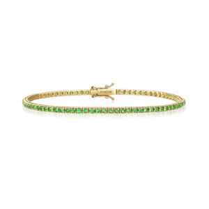 18K Yellow Gold & Tsavorite Tennis Bracelet