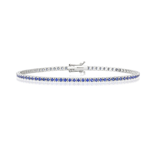 18K White Gold & Sapphire Tennis Bracelet
