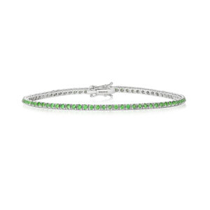 18K White Gold & Tsavorite Tennis Bracelet