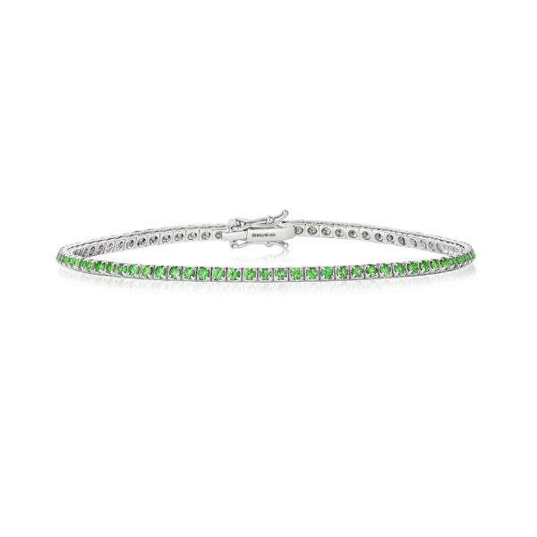 18K White Gold & Tsavorite Tennis Bracelet