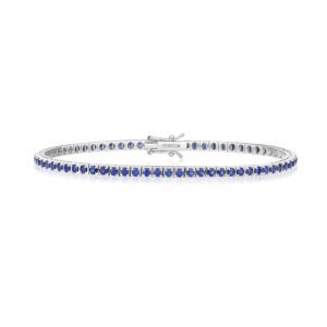 18K White Gold & Sapphire Tennis Bracelet 3.10ct