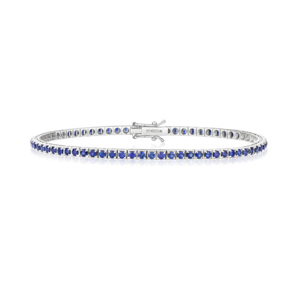 18K White Gold & Sapphire Tennis Bracelet 3.10ct