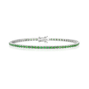 18K White Gold & Tsavorite Tennis Bracelet 3.10ct