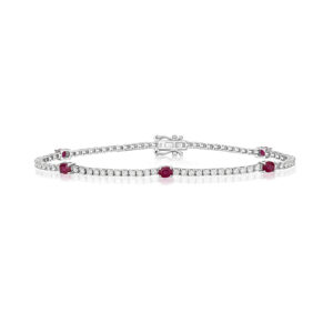 Diamond & Ruby Bracelet in 18K White Gold