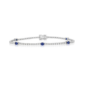 Diamond & Sapphire Bracelet in 18K White Gold