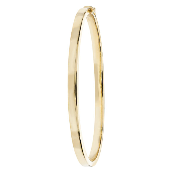 9ct Yellow Gold Plain Hinged Bangle