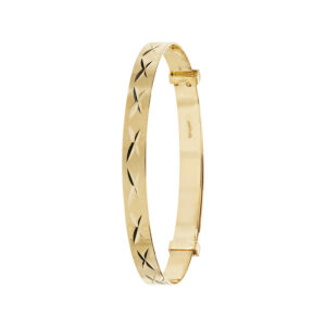 9ct YG Diamond Cut Expandable Babies’ Bangle