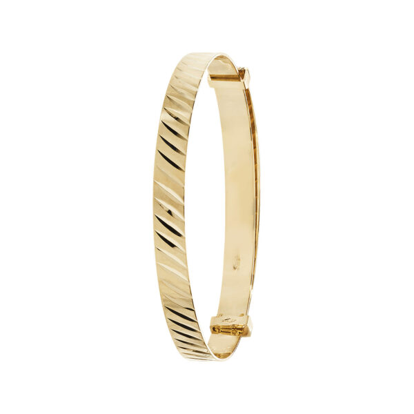 9ct YG Diamond Cut Expandable Babies’ Bangle