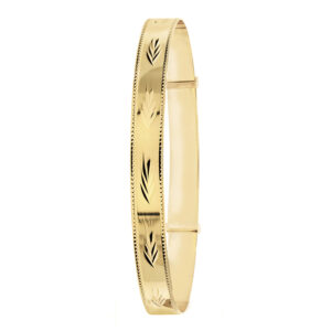 9ct YG Diamond Cut Expandable Ladies’ Bangle