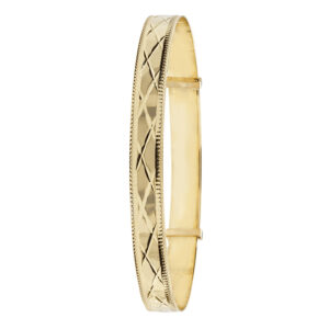9ct YG Diamond Cut Expandable Ladies’ Bangle