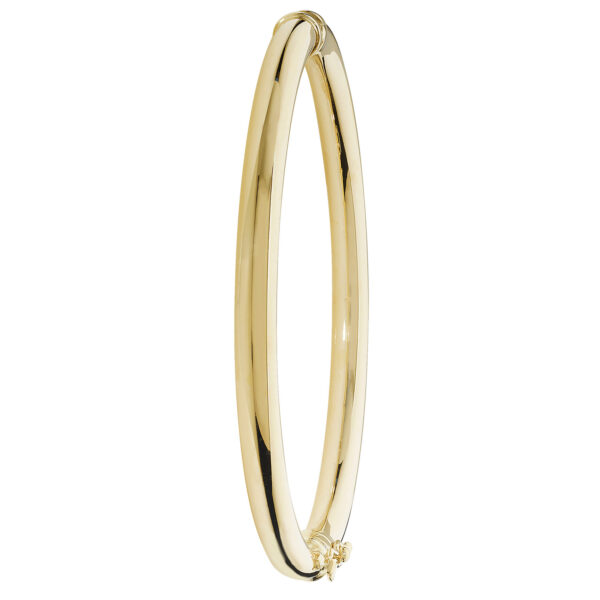 9ct Yellow Gold Smooth Hinged Bangle 5mm