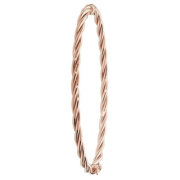 9ct Rose Gold Hinged Twist Bangle