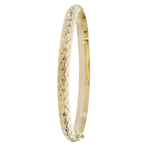 9ct Yellow Gold Textured Hinged Bangle