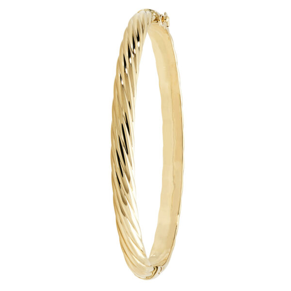 9ct Yellow Gold Textured Hinged Bangle