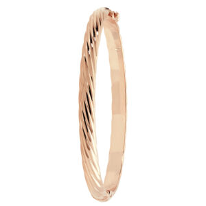 9ct Rose Gold Textured Hinged Bangle