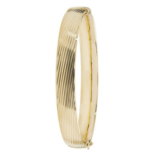 9ct Yellow Gold Wide Hinged Bangle