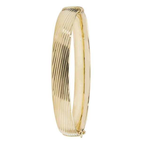9ct Yellow Gold Wide Hinged Bangle