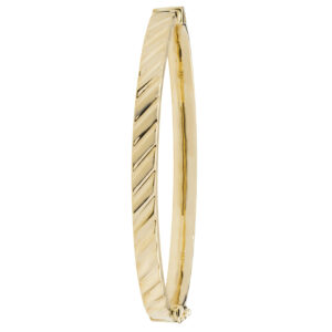 9ct Yellow Gold Textured Hinged Bangle