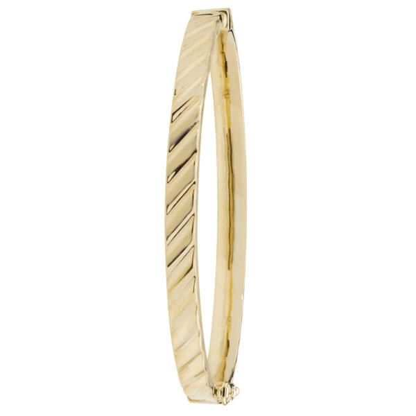 9ct Yellow Gold Textured Hinged Bangle