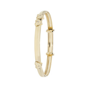 9ct Yellow Gold Hearts Babies’ Expandable Bangle