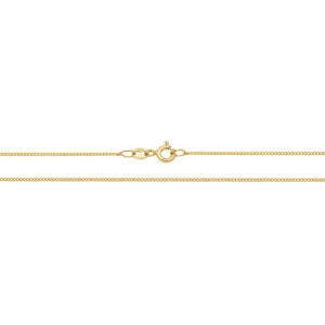 9ct Yellow Gold Fine Close Curb Chain 1mm