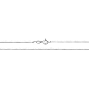 9ct White Gold Fine Close Curb Chain 1mm