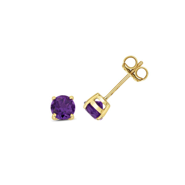 Round Amethyst Studs 5mm