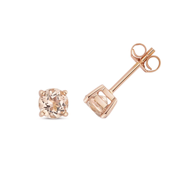 Round Morganite Studs 5mm