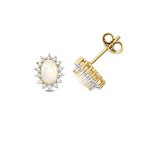 Classic Diamond & Opal Studs