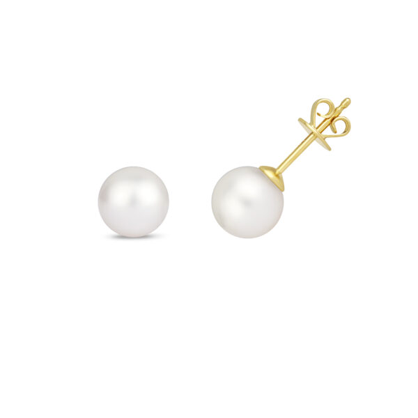 Fresh Water Pearl Studs in 9K Yellow Gold